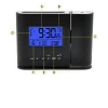 Multifunctional digital black backlit time and temperature LCD display projection clock for IC 305-6