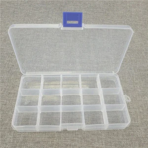 Multifunctional High Strength 17*10*2cm with 15 Compartments Transparent Visible Plastic Fishing Lure Box Fishing Tackle box