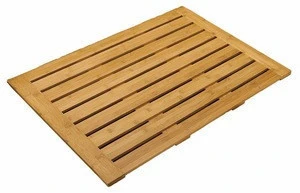 Natural bamboo anti-slip floor mat bamboo bathroom non-slip floor mat with anti-slip sticker