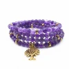 Natural Stone Bead Bracelet Sets 6 mm Round beads Healing Energy Passion Jewelry Woman Girl Gift Mala Yoga Bangle Wrap Style