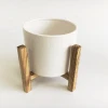 natural wood torched color plant holder the assembled flower wood plant stand