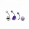 Navel set with matte ball and acrylic flower body jewelry