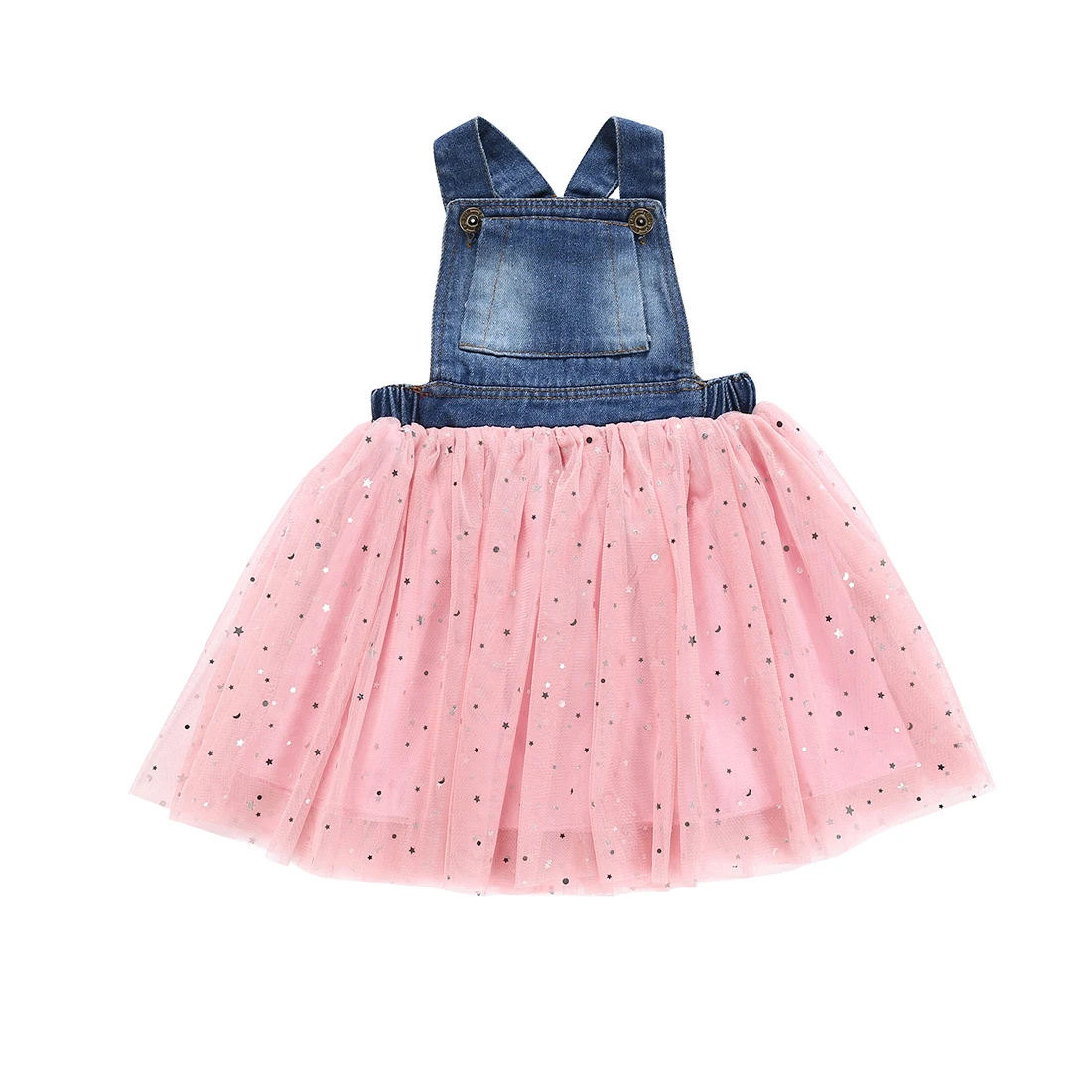 NEW 2020 Girl  Jeans Dress with Lace Sleeveless Design girls dresses kids baby clothes