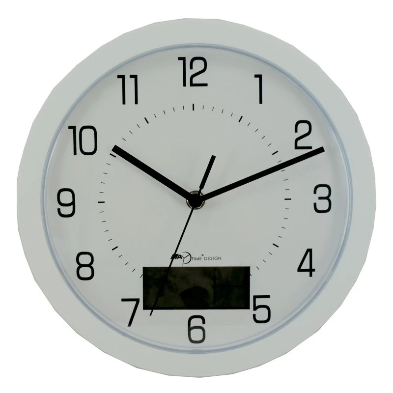 New analog battery operation custom digital modern plastic quartz silent wall clock  calendar thermometer