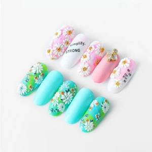 New Arrival 5D Nail Art Stickers Flower Hot 2020 Engraved Nail Decorations Sticker Decals