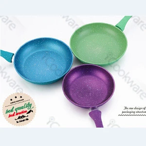 New Arrival Colorful Aluminum Marble Coated Cookware Set non stick fry pan