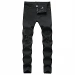New Autumn Men Ripped Simple Solid hip hop elastic jeans Streetwear male Slim Cotton Casual Skinny denim pants
