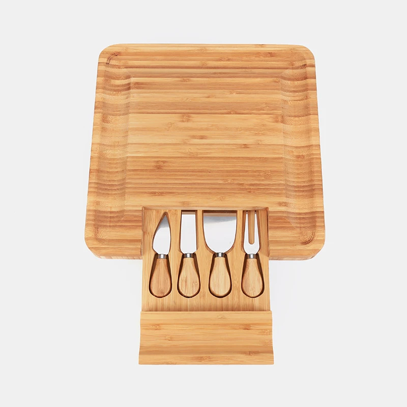 New Design Bamboo Integrate Cutlery Cheese Board