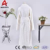 new design white flower loop cut flannel fleece bathrobe sleepwear