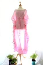 New Dubai Turkey Rayon Kimono Long Maxi Robe For Women Plain Color Clothing Dress Wholesale Pink Kaftan New Arrival Kaftan