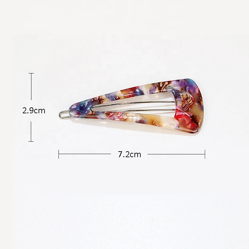 New Fashion Candy Colors Snap Hair Clip Latest Cute Hair Pin Acetate Hairgrip for Girls