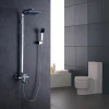 New freestanding 8 Inch wall mounted rainfall square stainless steel overhead shower set