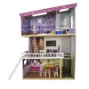 New model girls pretend play wooden dollhouse with elevator large doll house for kids