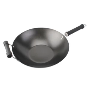 New Product Maisons Cookware 14inch Kitchen Accessories Cast Iron Chinese Wok  Non Stick Chinese Frying Wok Pan