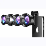 New Products 4 IN 1 mobile phone wide angle zoom camera lens kit with light hood for iPhone Xmax