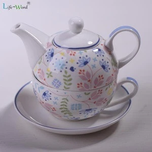 New Products Custom Printed Home Goods Australia Style Porcelain Tea Set Ceramic Teapot Coffee Sets