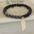 Import New Style Special Sale Popular Beaded Jewelry Black Frosted Hematite Matching Leaf Bracelet from China