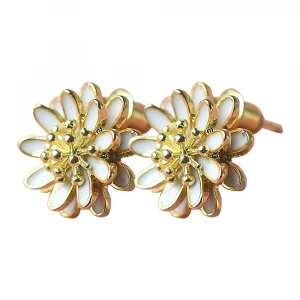 New Trend  2021 Wholesale 925 Silver Little Daisy Fireworks Gold Plated Earrings Temperament Women Earrings Jewelry