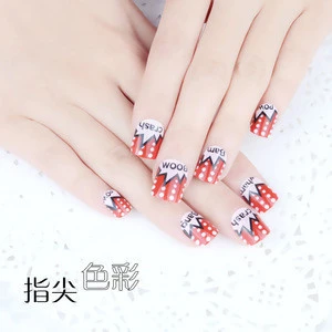 New Trendy 2017 Artificial Fingernails Fake Nails Mixed Designs Girls Nail Art