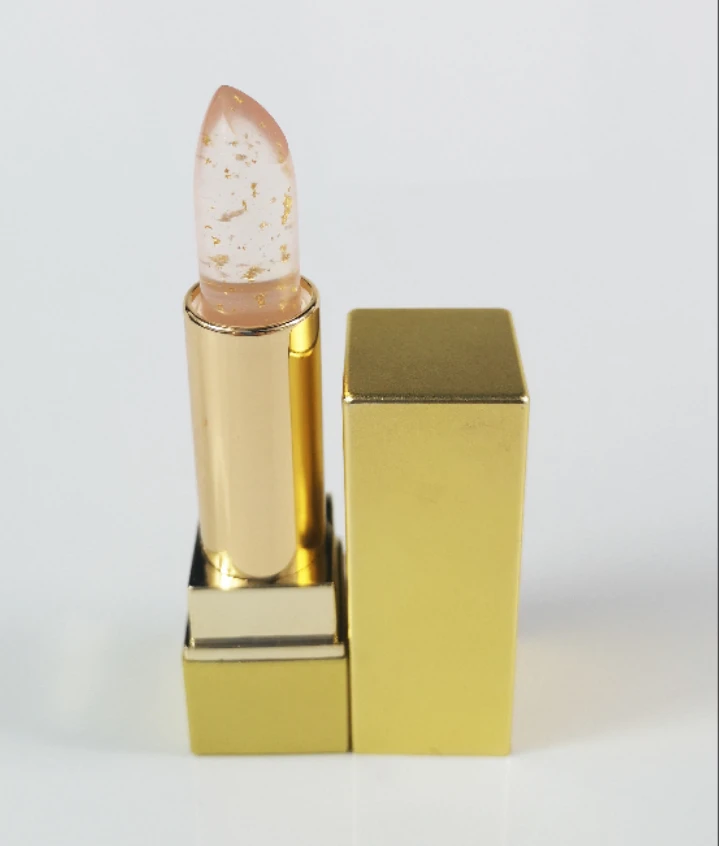 Newest Private Label Makeup transparent lipstick with gold foil