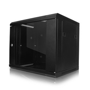 ningbo lepin factory hot sell black fan 4u 9u 12u 15u glass door cheap server rack wall mount 6u rack cabinet used data entry