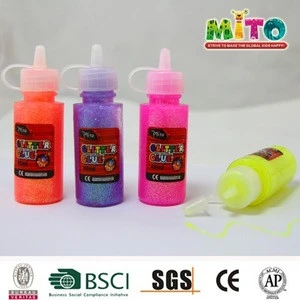 Non-toxic best selling school supply 90ml stationery glitter glue