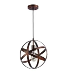 Nordic Vintage Pendant Lamp Lighting Black Round Earth Industrial Bar Chandelier