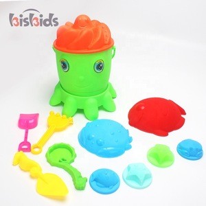 Octopus kids play plastic spades buckets sand beach toys with lid