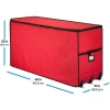 OEM Custom Waterproof Large Heavy Duty Red Reusable Storage Bag for Christmas Tree with 3 Wheels