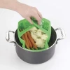 OEM Factory Price 100% Food Grade Collapsible Microwave Silicone Vegetable Steamer Basket