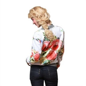 OEM wholesale customize women bomber jacket all print sublimation print