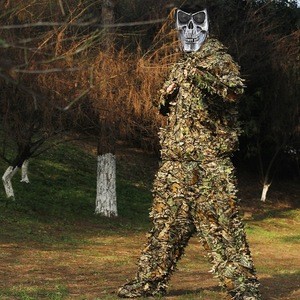 Oem Wholesale foreast 3D leaves camouflage ghillie suit hunting suit military+uniforms