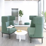 Office Public Area Furniture Wood Frame Fabric High Back Sofa Set