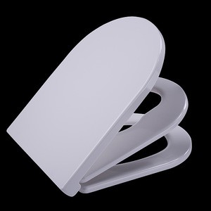 One button hinge quick release soft close D shape 3 piece Urea family toilet seat