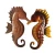 Import Oniya Beach Theme Sculpture Sea Art Set of 2 Outer Indoor Hanging Metal Seahorse Wall Decor For Patio Pool from China