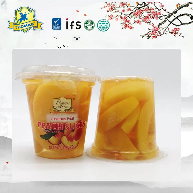 Organic glass packing fruit peach BRC/ISO/HACCP