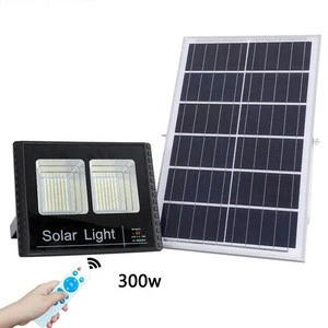 Outdoor 300w Solar panel led light with remote control Dual-Head Solar flood light
