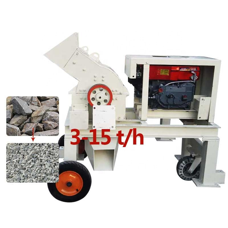 Output 5-10t/h Small hammer mill crusher for sale, mini stone crushing machine price for gold ore mining