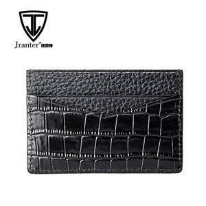 Personalized embossed crocodile pattern men&#39;s leather card holder wallet/Custom bank card holder