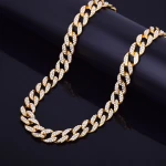 Personalized Miami Curb Bling Bling Rhinestone Crystal Cuban Chain Choker Hip Hop Necklace Bracelet