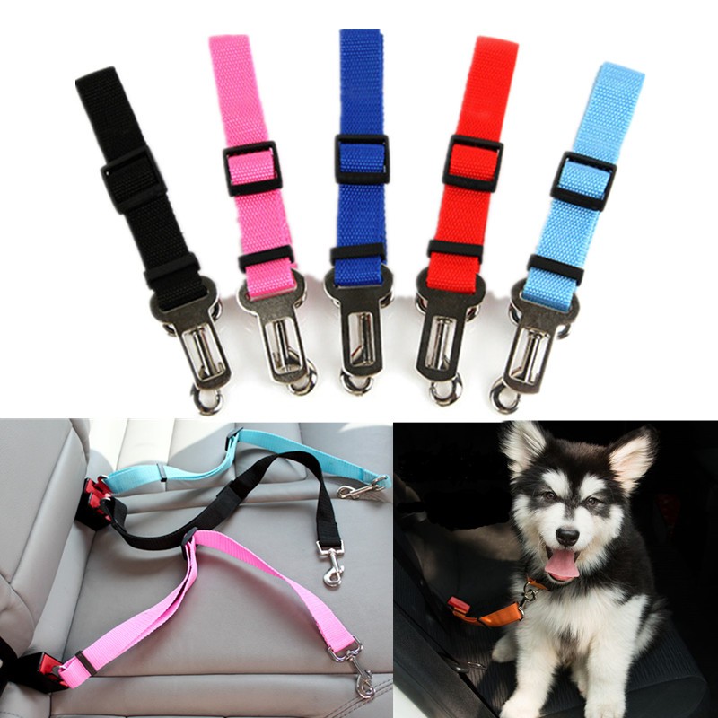 Pet Dog Cat Car Seat Belt Adjustable Harness Seatbelt Lead Leashes Rope for Small Medium Dogs Travel Clip Pet Supplies 10 Color