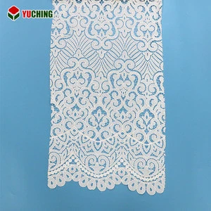 PFT03898S Hot sale garment accessories white embroidery guipure lace fabric for dress  curtain