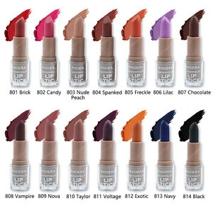 PHOERA Factory Wholesale Multicolor Makeup Lipstick Long Lasting Customized Matte Lipstick