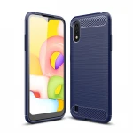 Phone Case for Samsung Galaxy A01 Case Cover Carbon Fiber Texture Brushed Cover for Samsung A01 Silicone Shockproof Case