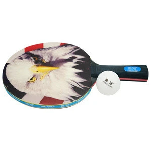 ping pong bat whose design is printed on rubber Free to draw a variety of patterns of table tennis racket
