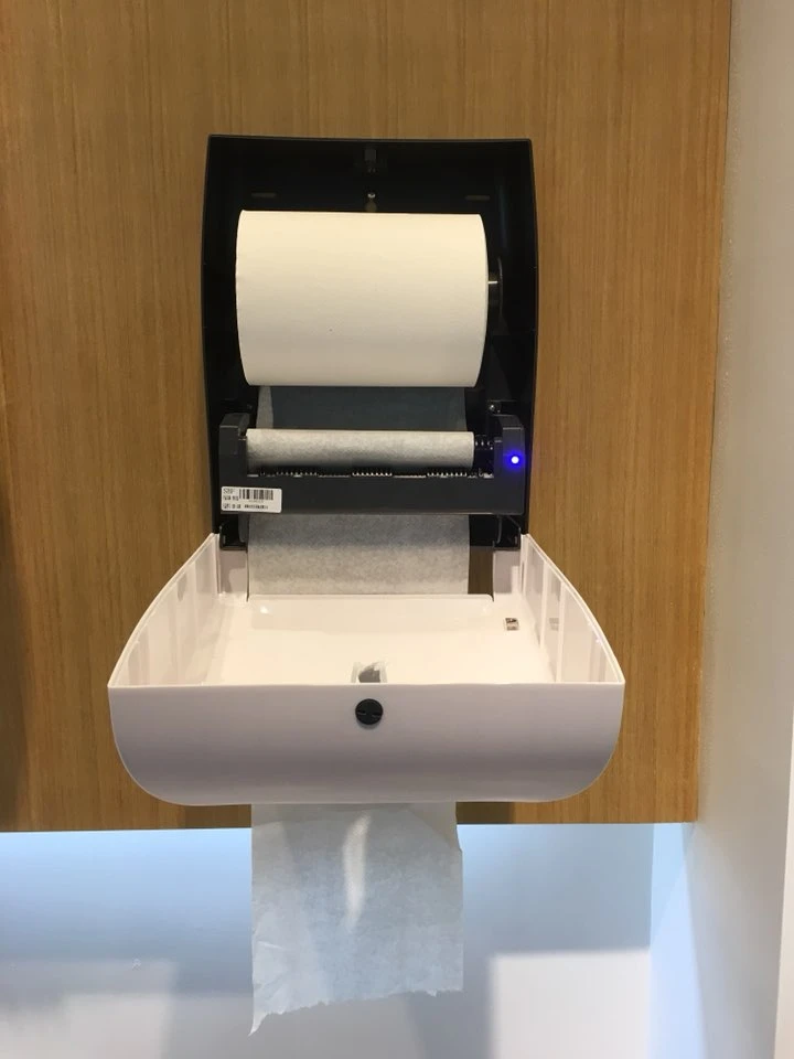 Plastic auto cut built-in infrared tissue paper dispenser