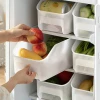 Plastic PP transparent refrigerator fruit and vegetable storage box wholesale rectangular drawer type frozen food preservation b