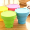 Portable Silicone Folding Water Cup Candy Color Silicone Traveling Foldable Cups For Travel Outdoor Camping Drinkware