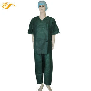 pp nonwoven disposable medical clothing patient uniform scrub suit set