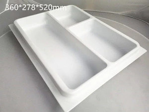 PP storage box with 3 compartments stock  Tray for kitchenware